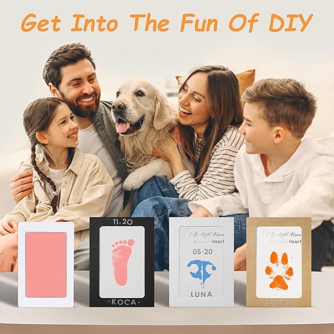 Inkless Paw Print Kit,Dog Paw Print Kit,Dog Nose Print Kit,Clean Touch Ink Pads and Imprint Cards,Pet Paw Print Impression Kit for Dogs Cats Footprint Keepsake