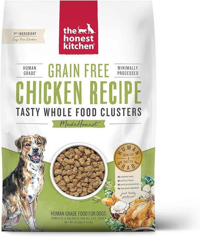 The Honest Kitchen Human Grade Whole Food Clusters Dog Grain Free Chicken 10 lb Bag