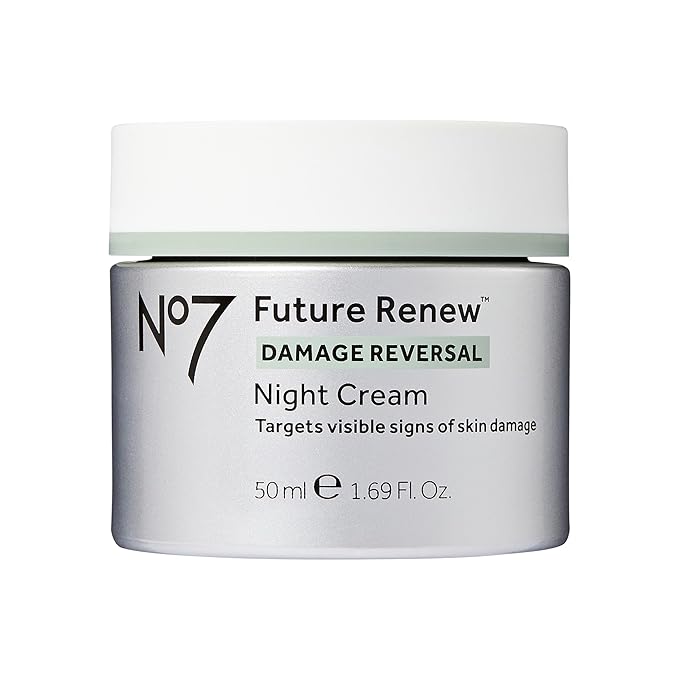 No7 Future Renew Damage Reversal Night Cream - Anti Aging Face Moisturizer - Infused with Peptide Technology to Reverse Visible Signs of Damage - Skin Barrier Repair for Dry Skin (1.69 Oz)