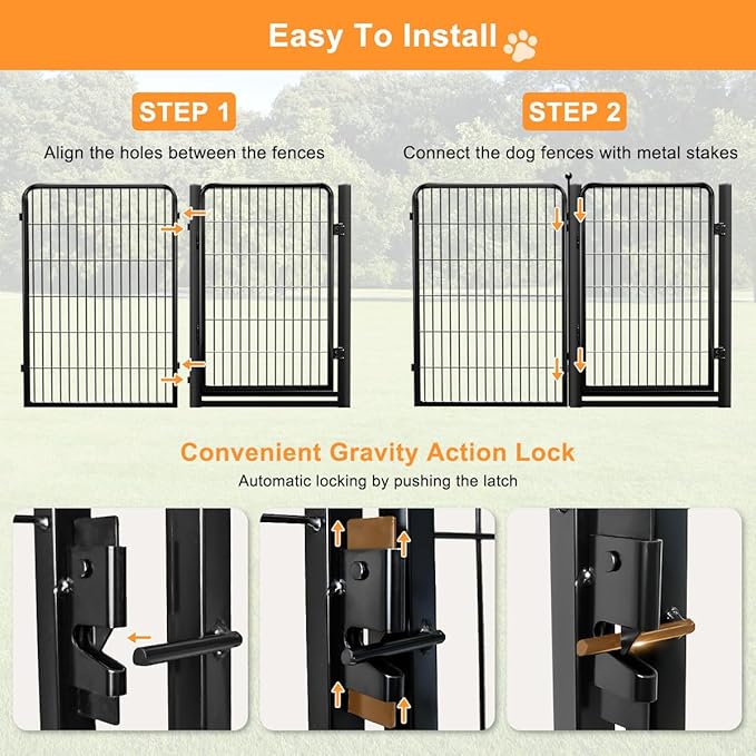 Wide Gate Dog Fence Outdoor Pens Outside,Portable Dog Play Pen 40" H 22 Panels Pet Playpen Exercise Pens for Puppys Small Medium Large Dogs RV Camping Yard Garden Indoor
