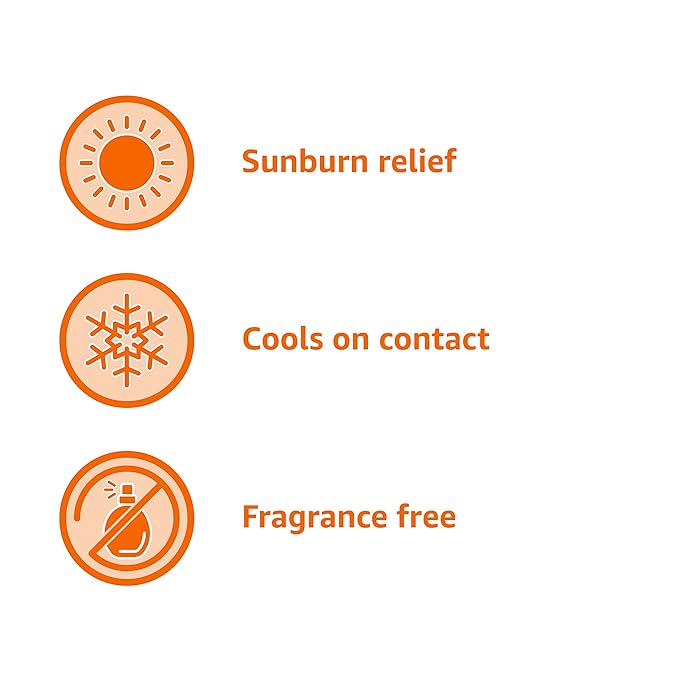Amazon Basics Sunburn Relief Gel with Aloe Vera, Soothing, Cooling, Itch Relief, 8 oz, Pack of 1 (Previously Solimo)