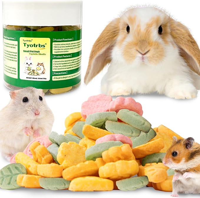 4 Vegetable Guinea Pig Snacks, Guinea Pig Treats and Chews Gerbil Treats, Carrot, Spinach for Hamsters, Rabbits, Guinea Pigs & Gerbils Crunchy