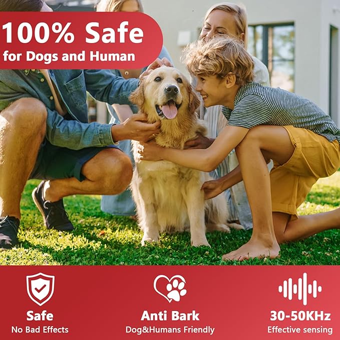 Nigrin Anti Barking Device for Dogs, Bark Box, 3 Modes Dog Barking Deterrent Devices, Weatherproof Anti Bark Device for Dogs, 50 Ft Barking Dog Silencer, A Safe and Effective Anti Barking Device (NO)