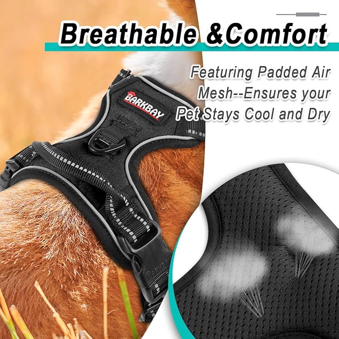 BARKBAY Dog Harness No Pull for Small Dogs - Adjustable, Reflective, Comfortable, No Choke, Heavy-Duty - Perfect for Outdoor Training, Walking, and Hiking - Strong & Durable - XS & Navy