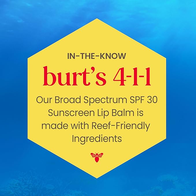 Burt’s Bees SPF 30 Lip Balm, Island Getaway - Coco Loco, Beaches & Cream, Tropic Like It's Hot, Water-Resistant Sun Care, Natural Origin Lip Treatment, 3 Tubes, 0.15 oz