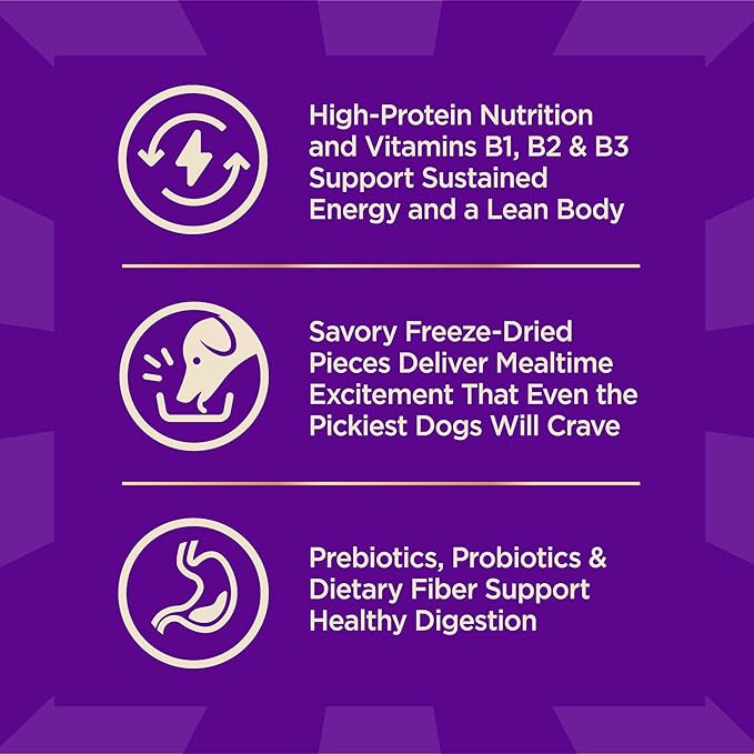 Wellness CORE+ Dry Dog Food with Freeze Dried Pieces, Grain Free, High Protein, Natural, Original Turkey & Chicken Recipe, (4-Pound Bag)
