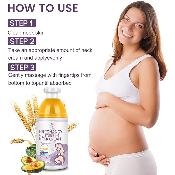 AOAO Pregnancy Anti-Aging Neck Cream, Maternity Anti Wrinkle Neck Firming Cream Help Prevent Treat Neck Loose and Fine Lines, Vegan Maternity Moisturizing Products and Nursing Safe, 50g/1.764oz