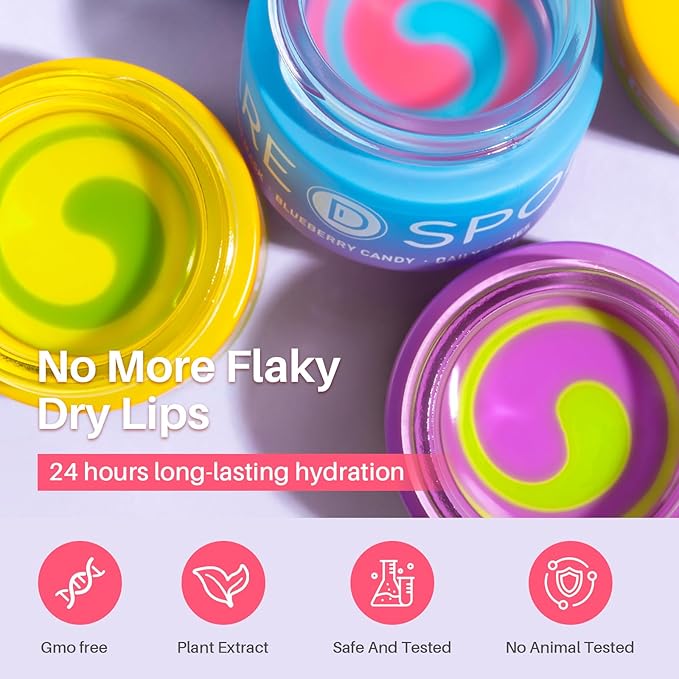 Lip Mask, Hydrating Overnight Lip Sleeping Mask, Lip Moisturizer for Dry Cracked Lips Care, Dual-Color Lips Balm for Nourishing and Softening Lips, Minimizes Fine Lines - Lemon Mint