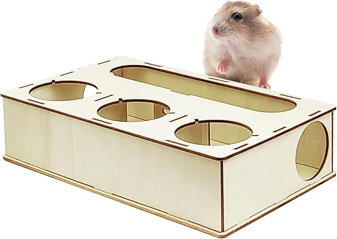 Guinea Pig Foraging Toys, Small Animals Hide Treats Foraging Puzzle Toys,Wooden Foraging Game Interactive Enrichment Toy for Rabbits, Hamsters, Bunny, Chinchillas, Rats and Gerbils