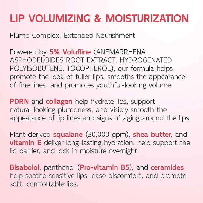 YouthVibe Lip Mask Overnight Moisturizing - Nourish & Hydrate, Antioxidants, 5% Volufiline, Vitamin E, Shea Butter, PDRN & Collagen Sleeping Lip Treatment for Dry, Chapped Lips, Pack of 2
