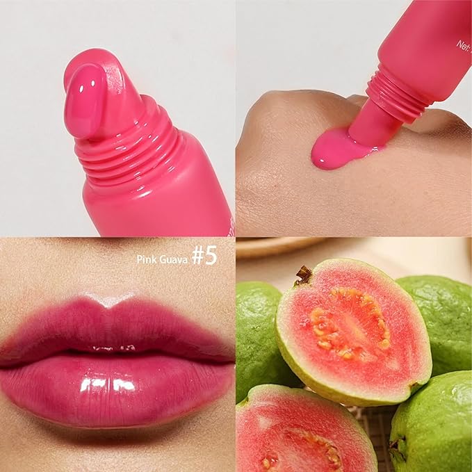 Lip Butter Balm - Ultra-Hydrating, Nourishing Lip Care with Natural Ingredients, Shea Butter & Olive Oil, Soothes & Softens Dry Lips (#5 Pink Guava, 1)