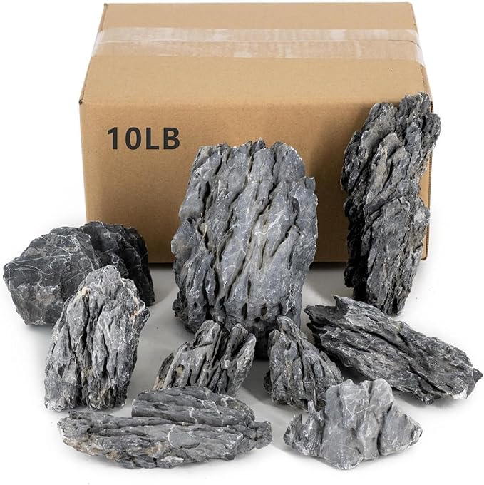 Dragon Stone Aquarium Rock Seiryu Stone for Aquariums, Fish Tanks, Bonsai, Terrariums, Wargaming Dioramas, Indoor or Outdoor Gardens-40lb(2-10 Inch)