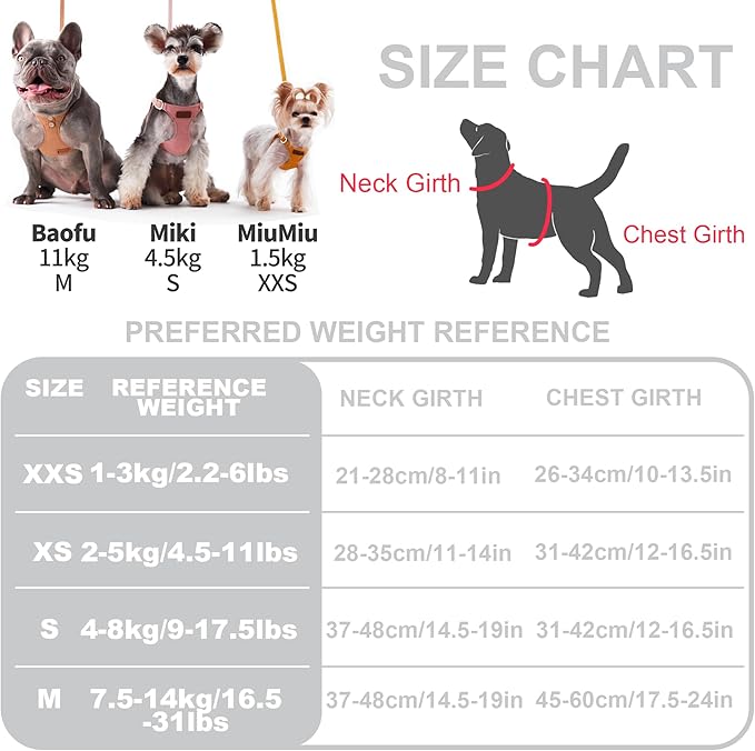 Puppytie No Pull Small Dog Harness with Multifunction Dog Leash,Lightweight Soft Adjustable No Choke Escape Proof Pet Harness Vest Pet Harness Vest,Denim Gray,S