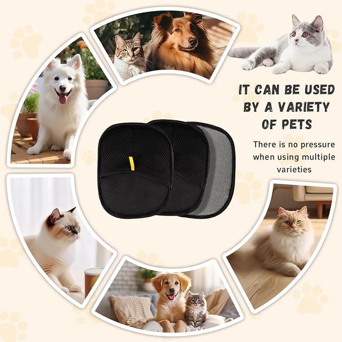 2PCS Pet Hair Removal Glove for Cats & Dogs, Electrostatic Pet Hair Removal Gloves, Reusable Hair Remover, Upgrade Efficient Grooming Gloves for Pet Hair for Clothing/Couch/Furniture/Carpet/Car Seat