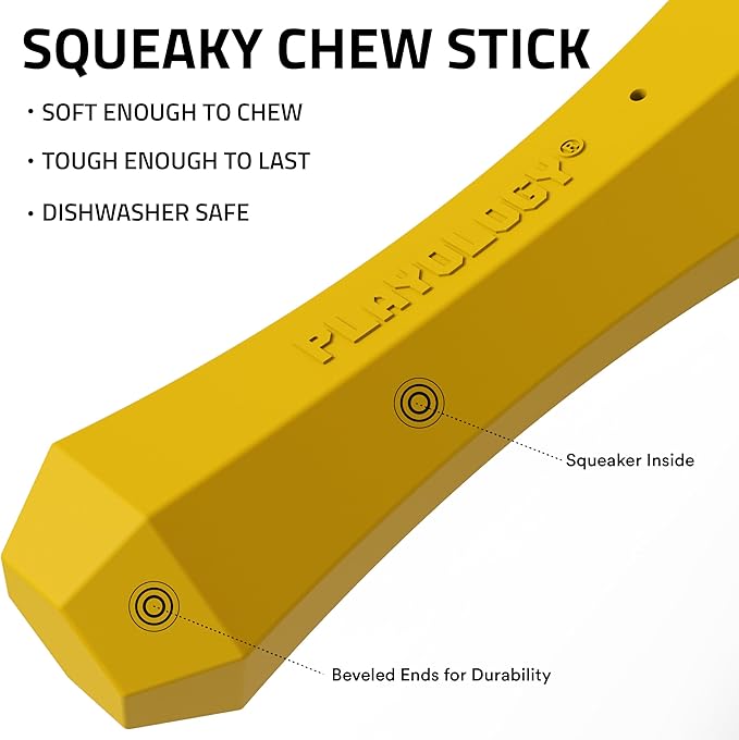 Playology Dog Toys | Durable Squeaky Chew Stick for Dogs | Jumbo Apple Cider Scented Toy - Limited Edition Fall Collection | Easy to Clean and Made from Non Toxic Materials