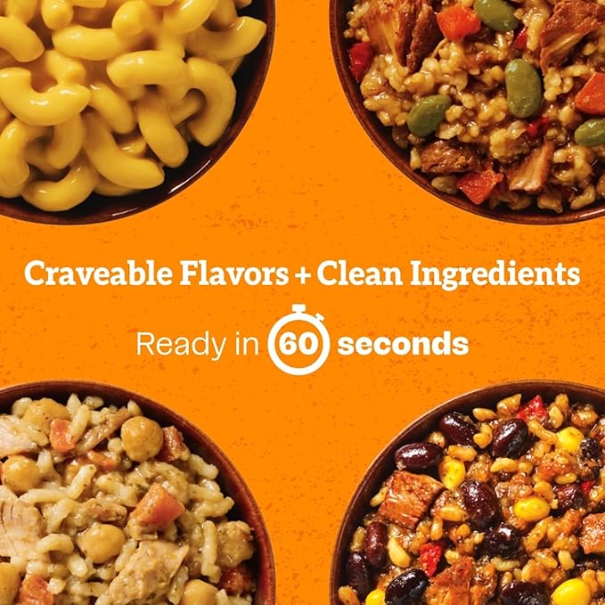 Born Simple Ready to Eat Meals, Variety Pack |Includes Chipotle, Teriyaki, Thai Chicken & Ultimate Mac and Cheese|IMPROVED RECIPE - High Protein, Prepared Meal, Microwavable Entree, 11 oz (Pack of 4)