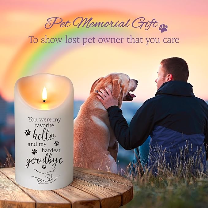 Dog Memorial Gifts for Loss of Dog Sympathy Gift, Sympathy Candle for Cat, Condolence Present for Pet Lovers, Friends to Remember Doggie, Marking Bereavement and Grief(4" x 7")