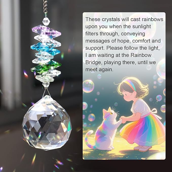 Dog Memorial Gifts for Loss of Dog,Thoughtful Dogs and Cats Remembrance Sun Catcher for Car/Window Hanging Ornament, Pet Memorial Gifts for Dogs/Cats,Pet Memorial Suncatcher
