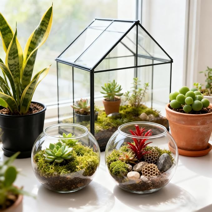 Mini Fish Bowl | Shatter-Resistant Aquarium Small Container - Bubble Bowl Vase - for Table Centerpiece Party Decorations Home Event Indoor