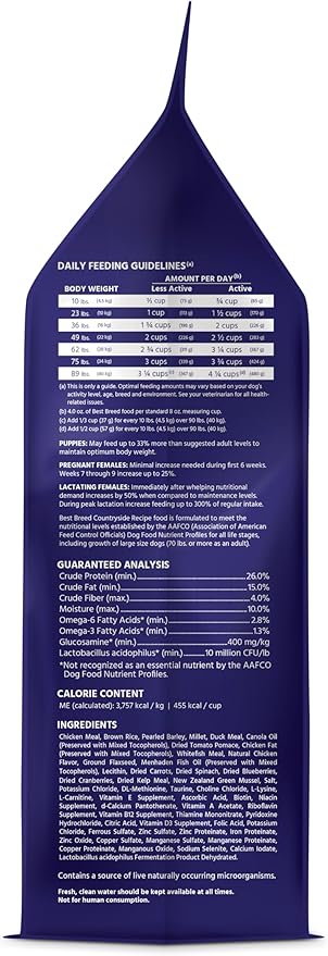 Best Breed Dr. Gary's Countryside Recipe Slow-Cooked in USA, Natural Dry Dog Food for All Breeds and Sizes, 4lbs.