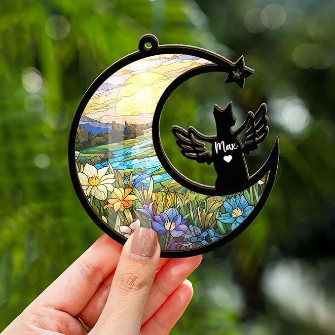 Chillever Basenji Memorial Suncatcher – Personalized Dog Remembrance Ornament, Pet Loss Gift for Dog Lovers