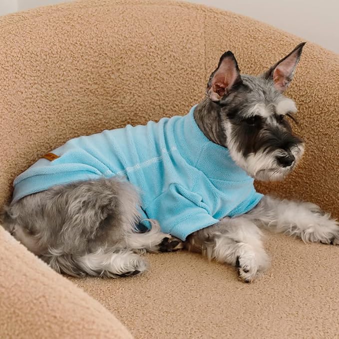 Fitwarm 3 Pack Classic Fleece Sweater, Turtleneck Sweatshirt, Winter Clothes for Small Dogs & Cats, Pullover Jacket, Cat Apparel, Blue, Grey, Navy, Large