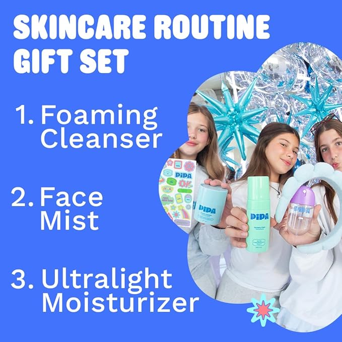 Pipa Skincare Start Young Bundle Gift Set | 3-Step Birthday Gift Skin Care Routine for Girls & Tweens 8 to 12 | Alcohol-Free & Safe | Includes Foam Face Cleanser, Face Moisturizer & Facial Mist