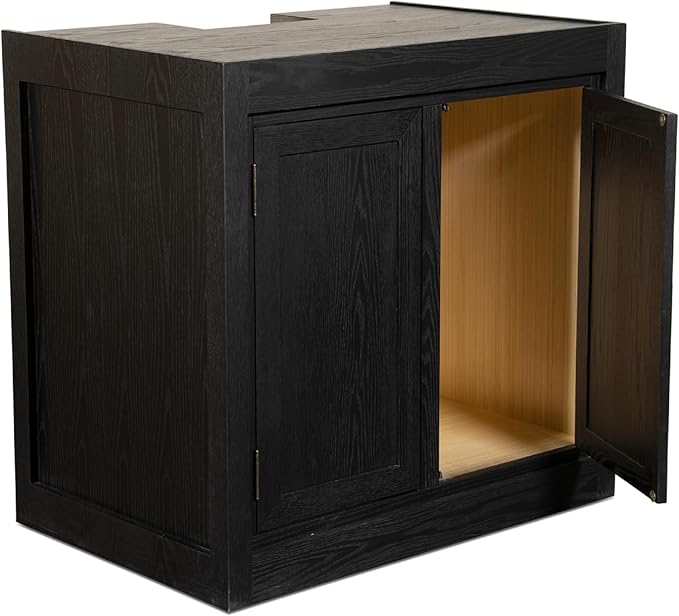 120G-GO 120 Gallon SC Aquariums 48x24x24 12mm Plug N Play System with Maple Black Wood Cabinet