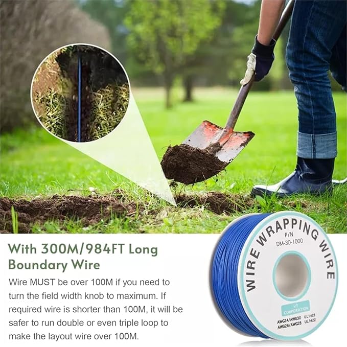 Electric Dog Fence, Waterproof Receiver with 300m Wire, Covers up to 1/2 Acre, Safe Effective Shock Dog Fence, No Randomly Over Correction,Electric Pet Fence for Stubborn Dogs,for3dogs
