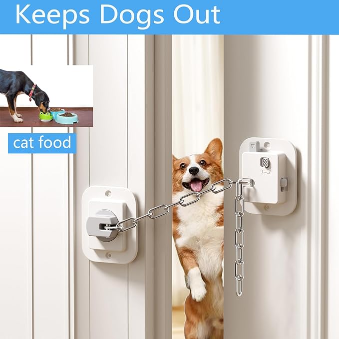 YEYA Cat Door Latch & Stopper-Adjustable Strap from 1.5" to 10",1-Pack Door Holder & Prop to Keep Door Open for Cats & Toddler, No Tools Required