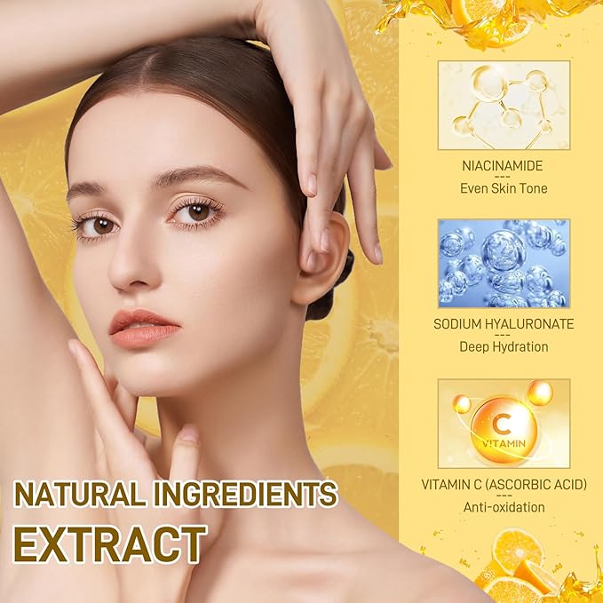 5Pcs Valentines Day Vitamin C Skincare Set, Skin Care for Kids, Skincare Gift Sets with Cleanser, Toner, Serum, Eye Cream, Facial Cream, Skin Care Set for Girls Ages 8-12, Travel Facial Kit for Girls