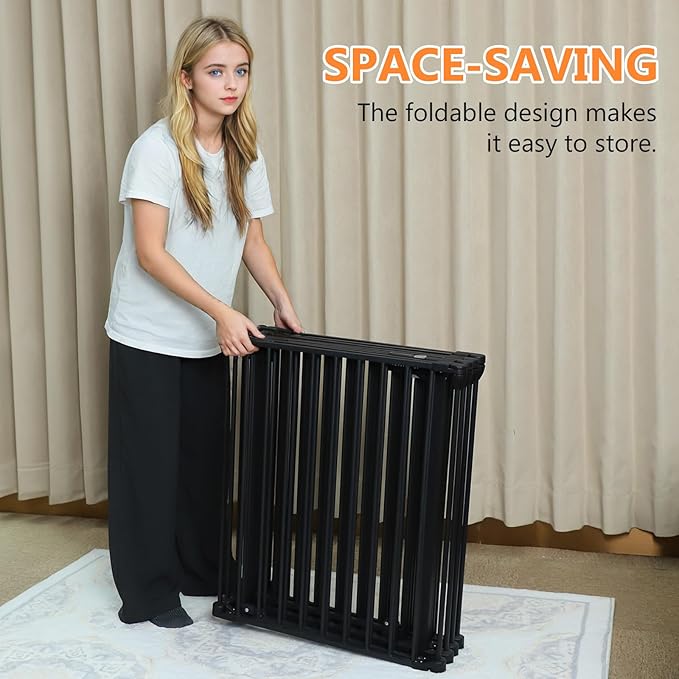 199" Extra Wide Baby Gate, Play Yard Child Safety Gate, Dog Gates with Auto-Close Door, Double Locking System for The House Doorways, Fireplace, Kitchen, 8-Panels, 30" Tall