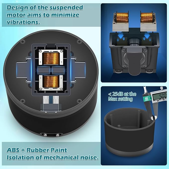 LYPHARD AQUARIUMS Aquarium Air Pump, Dual Outlets 3W Ultra Quiet Aerator for 5-300 Gallon Fish Tank Bubbler Adjustable Air Flow with Accessories