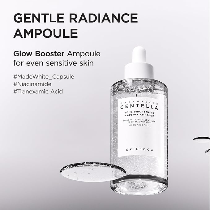 SKIN1004 Tone Balancing Capsule Ampoule, Niacinamide & Centella Serum for Face, Korean Hydrating Facial Serum for Dark Spot & Skin Tone with Tranexamic Acid, Korean Skin Care, 1.69fl.oz / 50ml