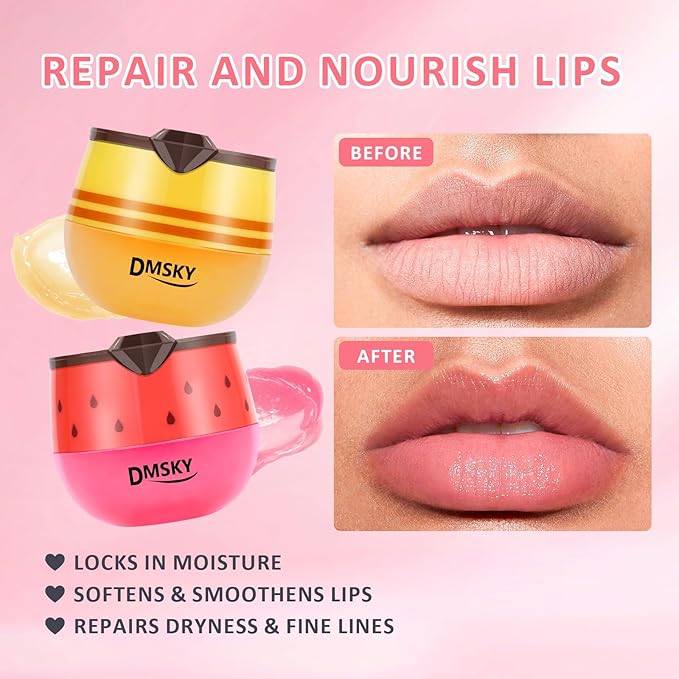 DMSKY 12 PCS Bee Lip Balm Lip Mask Honey Pot, Propolis Lip Mask Overnight Moisturizing Lip Balm with Stick, Sleeping Lip Mask Hydrating Prevention Dry & Cracked, Reduce Lip Lines
