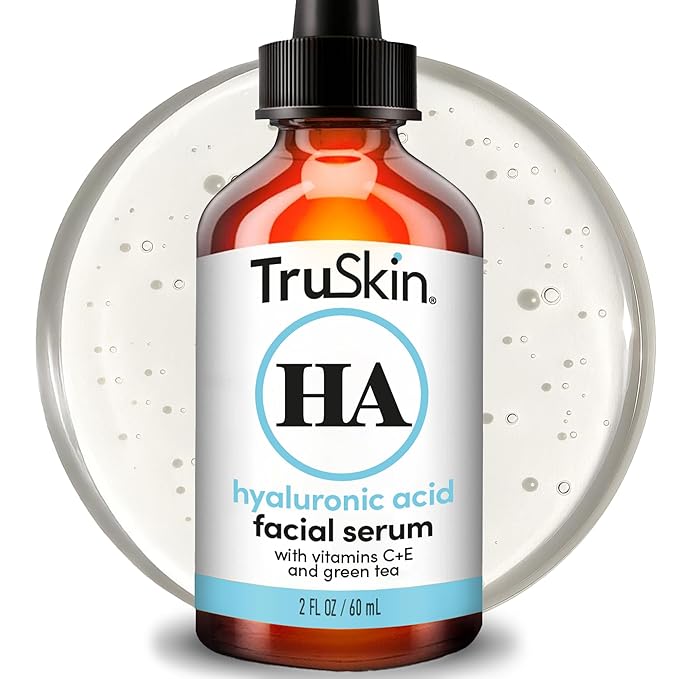 TruSkin Hyaluronic Acid Serum for Face – 7 Ultra-Hydrating Ingredients – Moisturizing & Plumping Facial Serum for Smooth, Healthy-Looking Skin, 2 Fl Oz