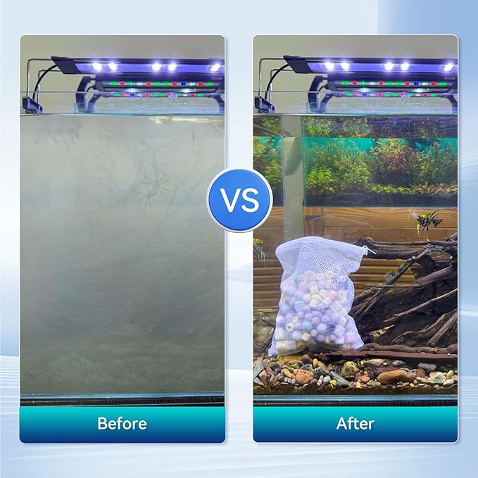 12-in-1 Aquarium Filter Media for Freshwater & Marine Tanks, Bio Filter Mix with Ceramic Rings & Bio Balls, Helps Maintain Clear Water for Sump, Pond & Koi Fish Tanks