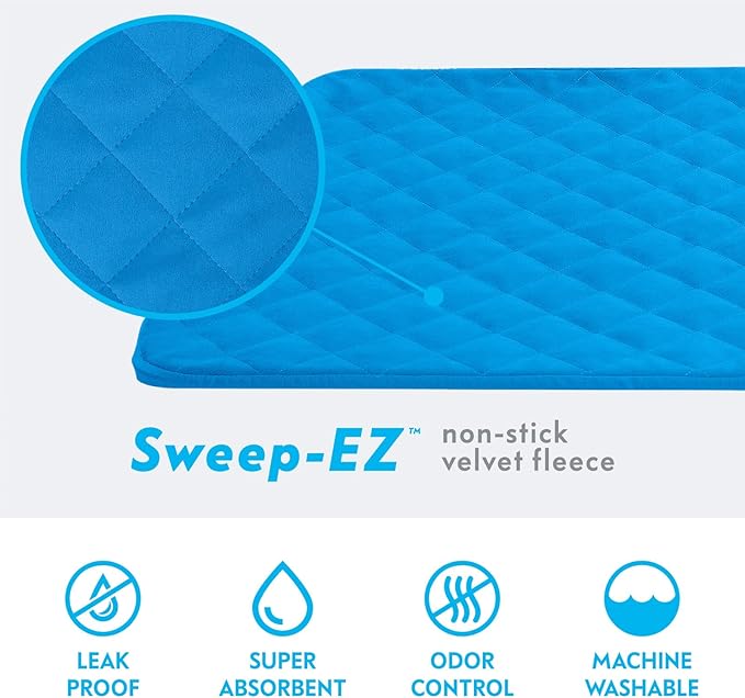 Paw Inspired Fitted Fleece Liner for Ferret Nation, Critter Nation Cage for Ferrets, Rats, Chinchillas, Hedgehogs & Other Small Animals (Blue, Top Pan Liner)