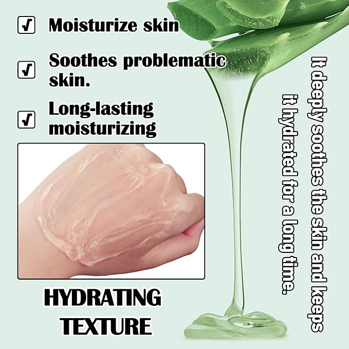 8Pcs Organic Aloe Vera Gel for After Sun Skin Care,Natural Moisturizing Aloe Vera Gel for Face & Body,Easy to Portable Face Moisturizer,Travel Size Pure Vera Aloe Gel for all Skin Types H
