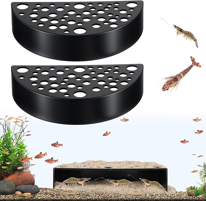 2 Pcs Shrimp Hides for Aquarium, Shrimp Breeding Caves Hideout Shelters for Protection, Small Fish Shrimps Tunnel House for Fish Tank Accessories Decor