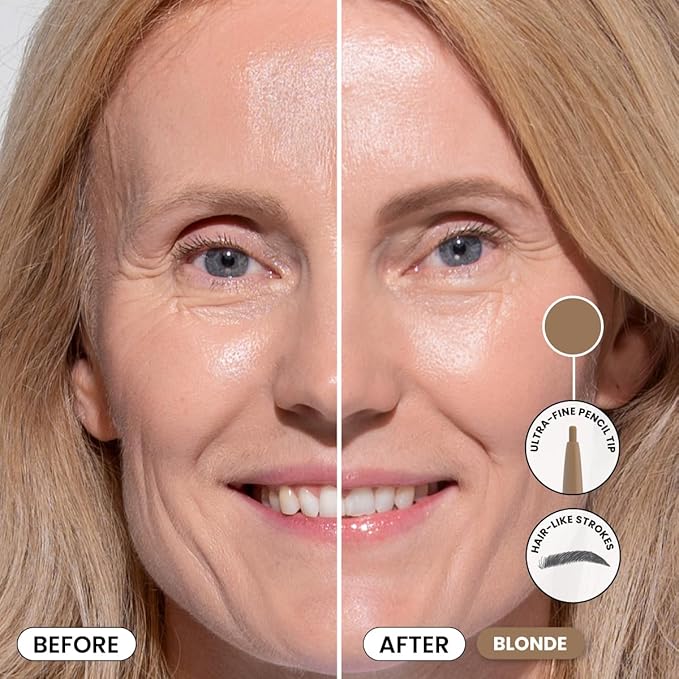 PrimeBrow Pencil for Mature Women ??Ultra-Precise Tip for Natural, Hair-Like Strokes ??Smudge-Proof & Long-Lasting Wear ??Great for Thinning, Sparse, or Graying Brows (Blonde)