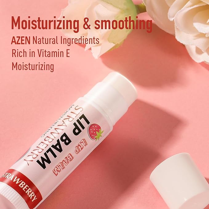 AZEN 200 Pack Lip Balm, Natural Lip Balm Bulk, Lip Care Product, Moisturizing Lip Balms for dry cracked lips, Valentines Gifts Easter Basket Stuffers - 12 Flavors