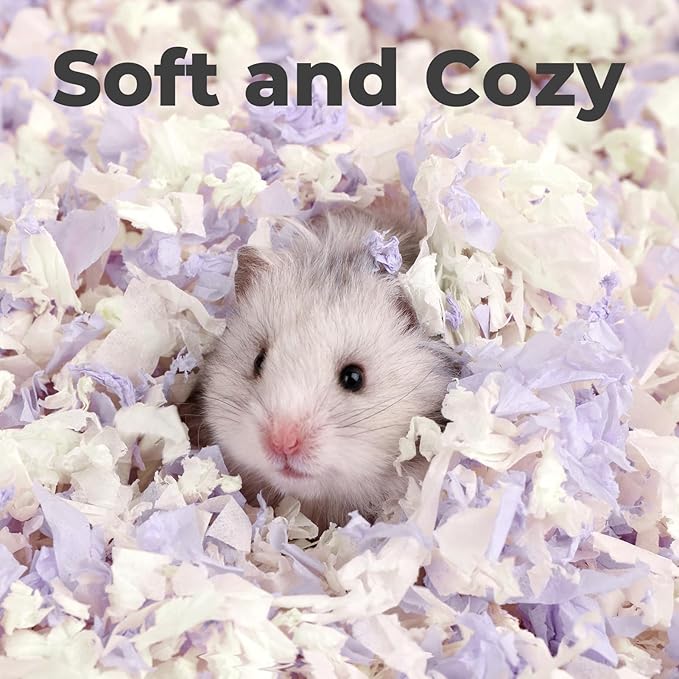 mini&moe Hamster Bedding 50L: Dust-Free and Odor Control Moisture Absorbent Unscented Natural Paper Small Pet Bedding - for Guinea Pigs, Hamsters, Chinchilla,Rabbits,Rat,Ferret, and Gerbil, 50 Liters