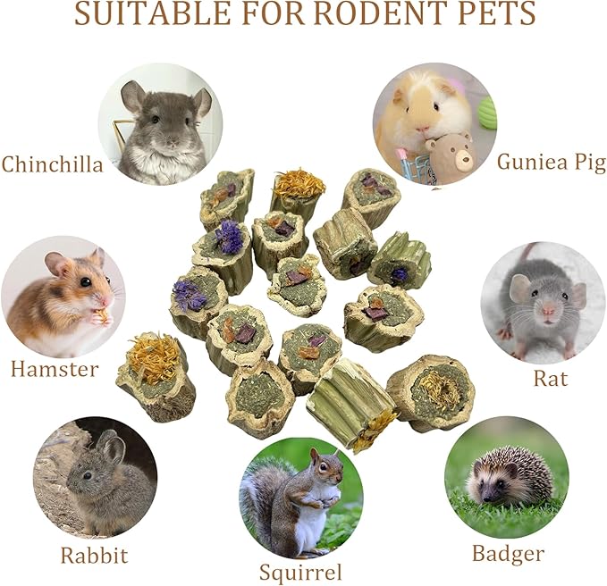 Rabbit Chew Toys Guinea Pig Treats Natural Papaya Wood Chew Sticks for Teeth Bunny Guinea Pig Hamster Chinchilla