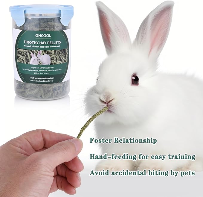 Timothy Hay Pellets 6.8 oz - 100% Timothy Premium Nutrition Pellet for Tortoise, Rabbits 6.8 oz