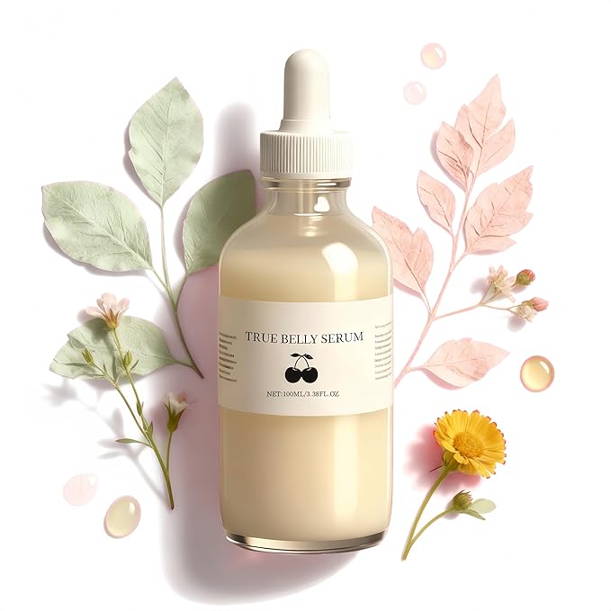 True Belly Serum - Organic Firming & Cellulite Appearance & Hydrating Belly Oil for Stretch Mark, Belly Oil For Pregnant Women, Promotes Skin Nourishment & Suppleness, 100ml (1PCS)