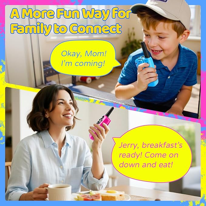 Walkie Talkies for Kids Rechargeable, 2000 mAH Last 3-4 Days 2 Way Radios Toys for 3-12 Year Old Boys Girls to Outside, Camping, Hiking Christmas Birthday Holiday Stocking Stuffers Presents