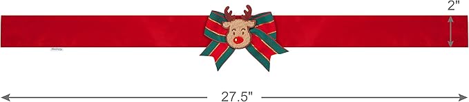 Blueberry Pet Christmas Reindeer Dog Collar Cover, Festival Fever Holiday Decorative Sleeve for Small, Medium & Large Dog Collars