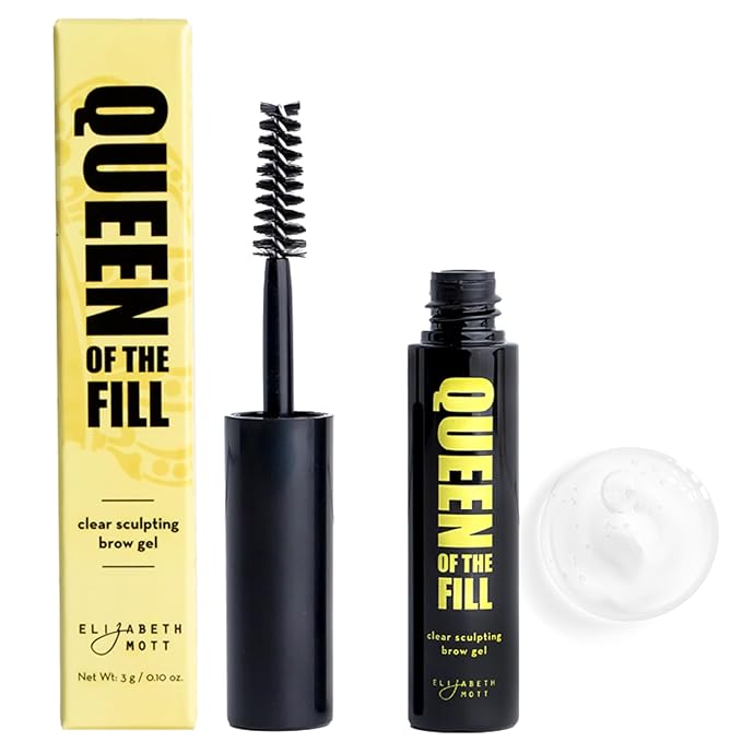 Elizabeth Mott Queen of the Fill Clear Brow Gel ??Long-Lasting Sculpting & Shaping Gel Setter to Control, Tame & Define Eyebrows with Natural Finish ??Smudge-Proof, Lightweight, Quick-Dry Formula ??3g