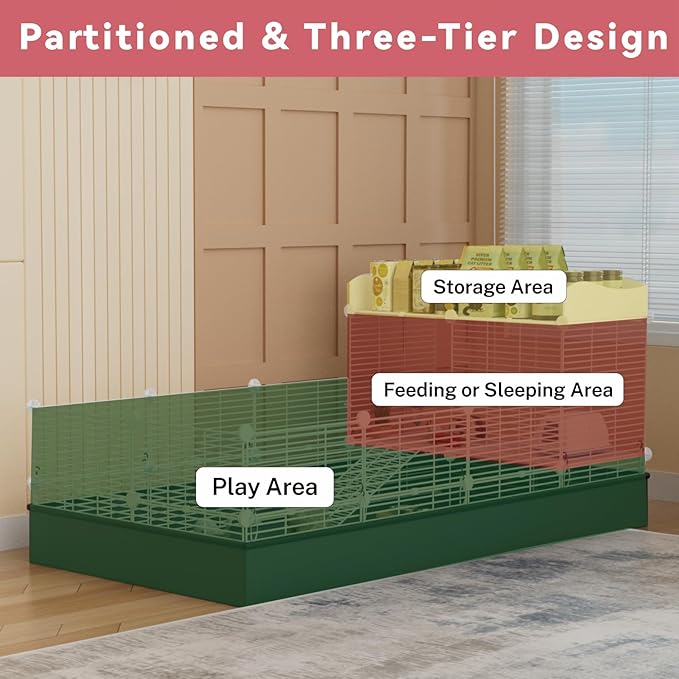 Large Guinea Pig Cages Indoor: Small Animal Pet Playpen Metal Fence Yard with Waterproof Mat for Hamster Rabbit Bunny Ferret Rat Chinchilla Hedgehog